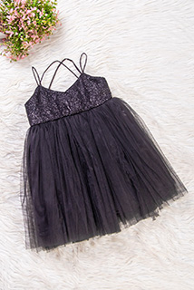 Black Net and Sequins Party Dresses