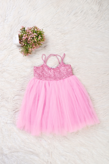 Baby Pink Net and Sequins Party Dresses