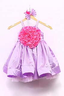 Lavender and Pink Satin Party Dress