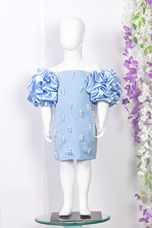 Powder Blue Designer Straight Dresses