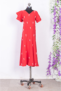 Red Designer Straight Dresses