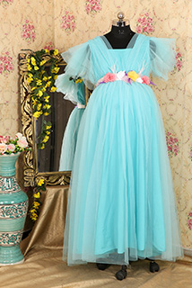Maternity Shoot Special Sky-Blue Tulle Gown