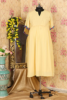 Maternity Special Lemon-Yellow Midi Dress
