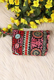 Multi Color Embriodered Pouch