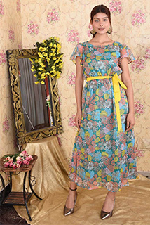 Pretty Floral Printed Maxi Dress