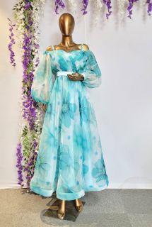 Sky Blue Printed Gown