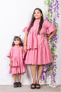 Dusty Pink Crepe Mom and Me Dress