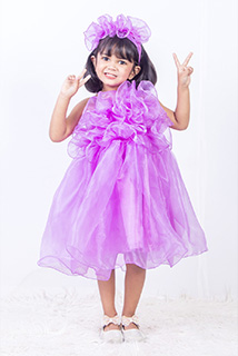 Lavender Organza Dress with Hairband