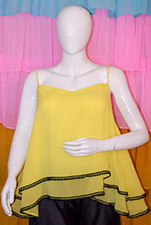 Yellow georgette flared top