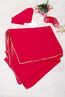 Magenta Pink Georgette saree with Unstiched Blouse