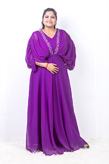 Purple Kaftan Style Dress