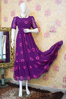 Purple Tie-n-Dye Maxi Dress