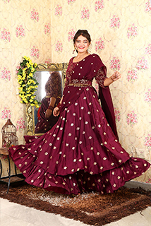 Vine Fully Embriodered Ethnic Gown