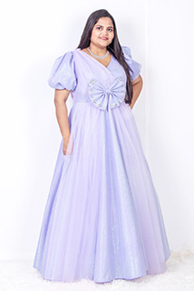 Lavender Shimmer And Net Gown