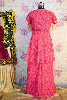 Pink Chunari Print Sharara
