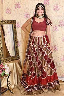 Fully Embroidered Sequins Lahenga
