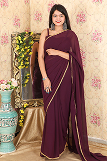 Vine Georgette Ready To Wear Sari with Unstitched Blouse
